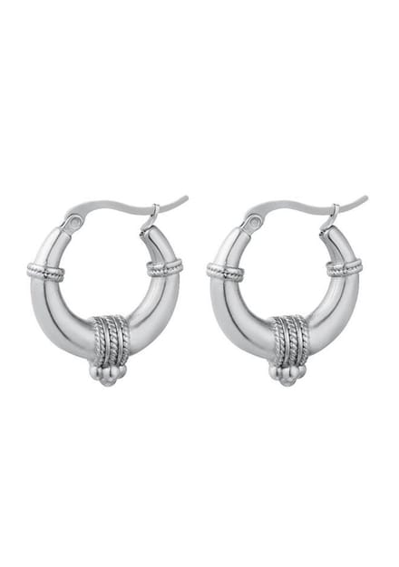 Yehwang - Stainless Steel oorbellen - One size - Zilver - Trendy - Musthave