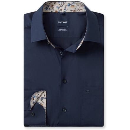 OLYMP Luxor Overhemd, Comfort Fit, New Kent, Marineblauw