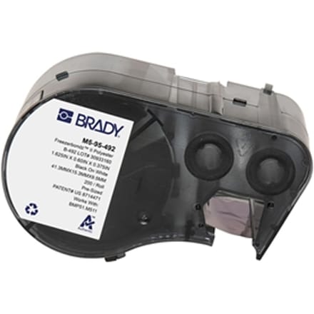 Brady M5-95-492 polyester labels zwart op wit | 9,53 mm x 41,28 mm (origineel)