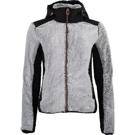 Dames gebreide hoodie met rits in twee materialen Peak Mountain