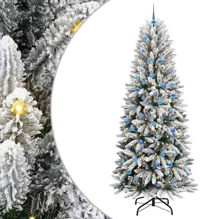 vidaXL - Kunstkerstboom - Wit - 240 - cm - PVC - en - plastic - en - staal - en - PE