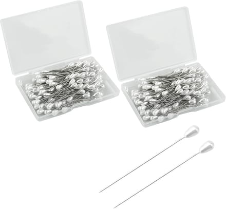 Corsage Pinnen - Naaipeld Boeket - Bruiloft Versiering - Druppelvorm Parels - 5 cm Lang - Wit