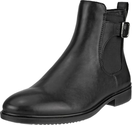 Dames Chelsea Boot van Leer met Elastische Zijkanten en Lage Hak