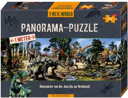 Die Spiegelburg - Dinosaurus - T-rex World Puzzel - 250 stukjes - Panorama (100 x 31 cm)