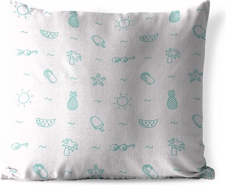 Buitenkussen - Zomer - Symbolen - Roze - 45x45 cm - Weerbestendig