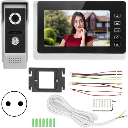 Sonnette vidéo filaire 7 pouces TFT LCD, vision nocturne bidirectionnelle, système de sécurité domestique étanche