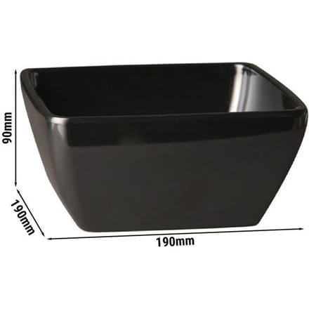 GGM Gastro (6 Stück) Schale - PURE - Melamin - 1,5 Liter - eckig - Schwarz