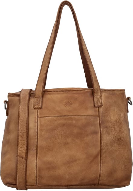 Hide & Stitches Paint Rock Schoudertas - Shopper - Crossbody - Leer - Leren Dames Tas - Cognac
