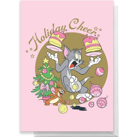 Tom And Jerry Holiday Cheers Greetings Card - Large Card