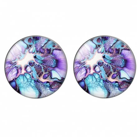 Clip oorbellen-Oil-2 cm paars