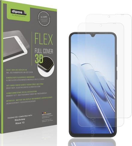 dipos FLEX – 2x Matte Screenprotector geschikt voor Blackview Wave 10 | Volledige Schermbescherming | Case-Friendly