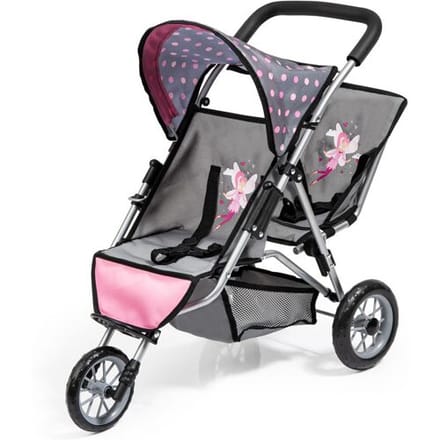 BAYER DESIGN Poppen tweeling-jogger (grijs/stippen)