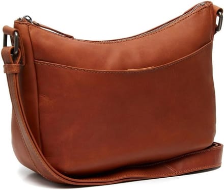 Leren Schoudertas Cognac voor Dames en Heren, Verstelbare Band