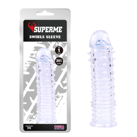 Superme - Penis Sleeve met nopjes -  Transparant