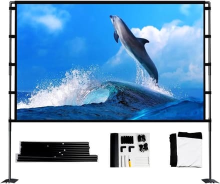 Projectiescherm - Buitenscherm Binnenscherm - Thuisbioscoop Creëren - Stabiele Dubbele Voet - 100 inch - Wit