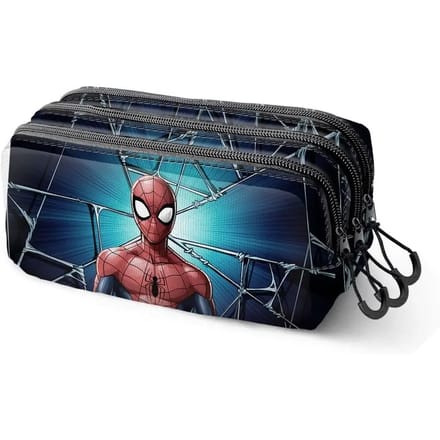 Karactermania - Marvel - Spiderman Maximum - Trick FAN 2.2 - Pennenzak - Potloden Etui met Dubbele Rits - Pennenetui - Blauw
