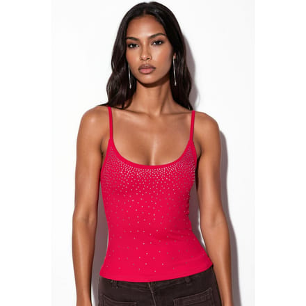 Aansluitend Fitted Crop Pailletten Camitop