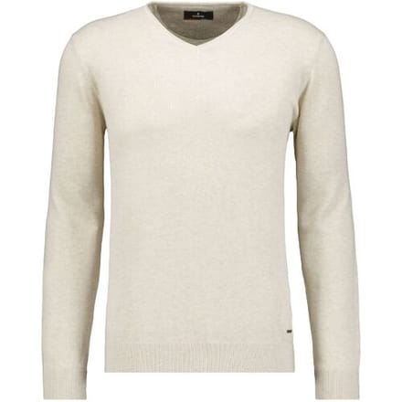 Ragman Trui Knit Pullover V-Neck Ricecorn Look Ecru / male