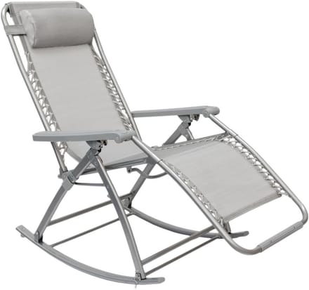Inklapbare schommelstoel met verstelbare ligfunctie - Perfect voor tuin, balkon en camping