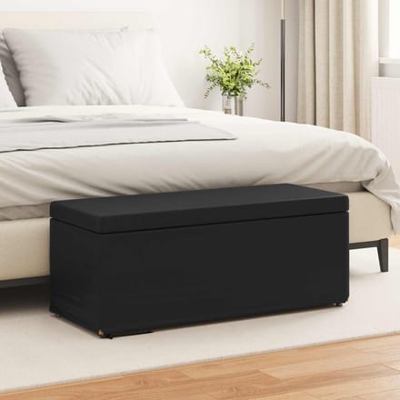 vidaXL - Kruk - Zwart - 101 - x - 41 - x - 40 - cm - Kunstleer - en - Geengineerd - Hout