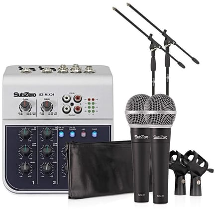 SubZero 4-kanalen Mini Mixer en Microfoon Pakket