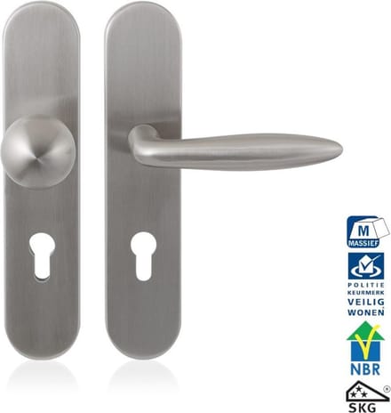 Veiligheidsgarnituur - RVS geborsteld - RVS - GPF - Buitendeur - GPF9844.55 PC55
