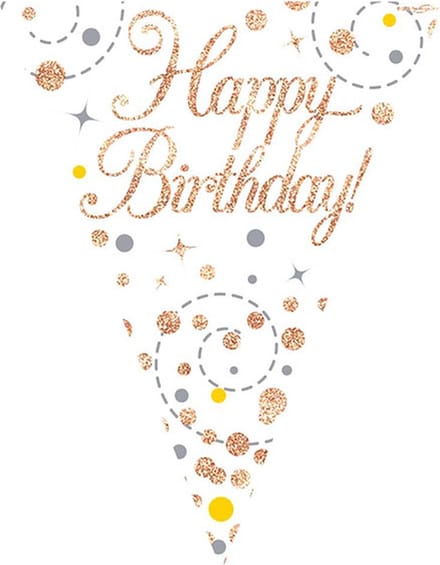 Oaktree - Vlaggenlijn Happy Birthday Rose Gold (4 meter)