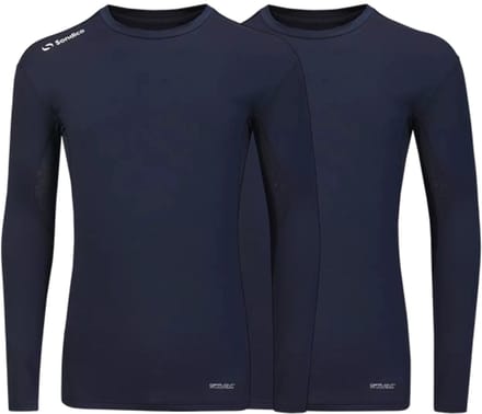 2-Pack Sondico compressie lange mouw sportshirt - heren - Navy - maat S