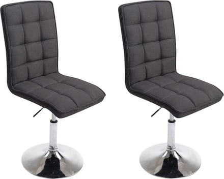 CLP Peking Set van 2 Eetkamerstoelen - Stof donkergrijs