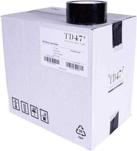 TD47 Verpakkingstape PP low noise 50mm x 66m Zwart (36 rollen)