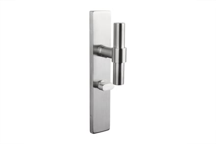 Lavuzo deurkruk Pesaro RVS met rechthoekig schild WC63/8 badkamersluiting | Per set