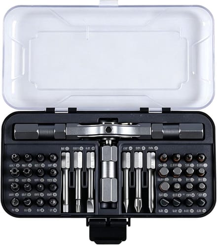 Ratelschroevendraaier Set - Multifunctionele Schroevendraaier - Huishoudelijke Reparatie - 39 Delige Set - 16 cm - Grijs