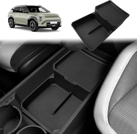 Compatibele Center Console Opbergdoos voor Kia EV3 GT Line Earth 2025 2026, Dubbele Laag, Multifunctionele Organizer, Soft TPE Rubber, Auto Accessoires voor Efficiënte Ruimtebesparing