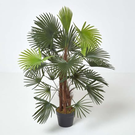 Homescapes kunstboom groen 'Rhapis kunstpalm', 90 cm