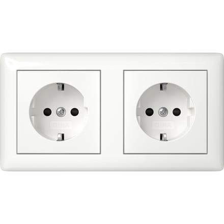 Gira Standaard 55 Dubbele Stopcontact 16A 250V Veiligheid Plus - 478603