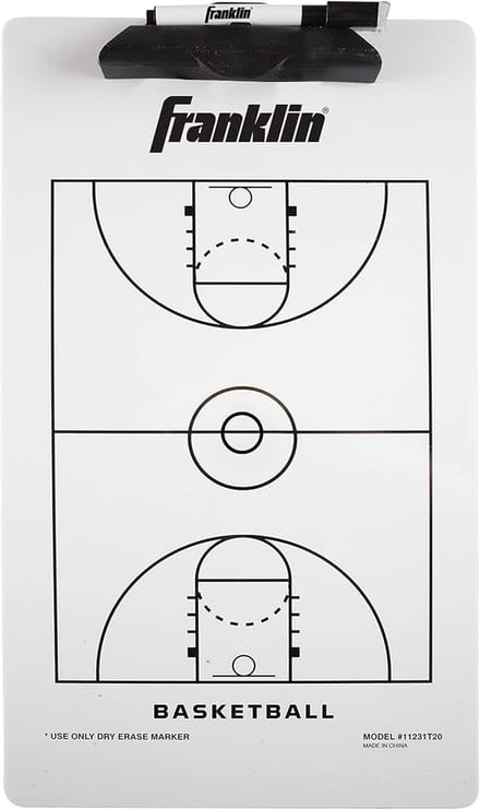 Basketbal Tactiekbord en Spelplan, Inclusief Stift en Gum
