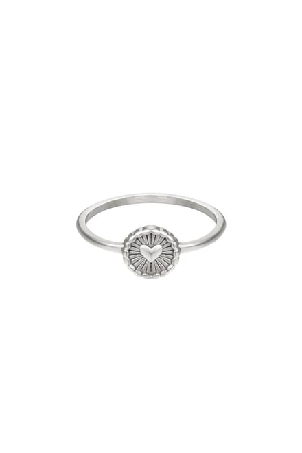 Ring- radiant heart - Silver- Stainless Steel - 17