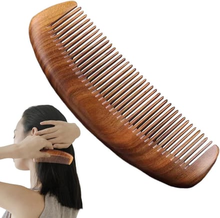 Houten Kam - Haarkam Ontklitter - Haar Styling - Natuurlijk Walnoothout - 20 cm - Natuurlijk