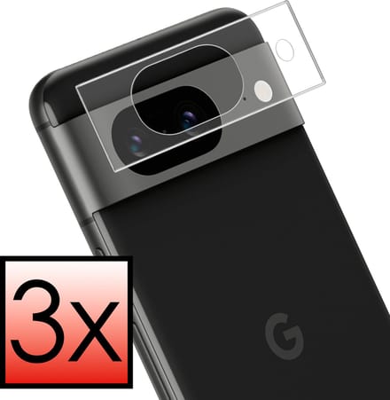Camera Lens Protector - 3 Stuks - Geschikt voor Google Pixel 8a - Camera Screenprotector - Beschermglas - Gehard Glas - Tempered Glass - Screen Protector