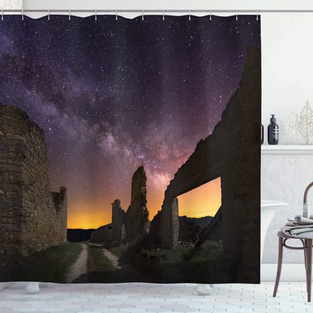 ABAKUHAUS Antiek Douchegordijn – Indigo 175x200 cm, stofweefsel
