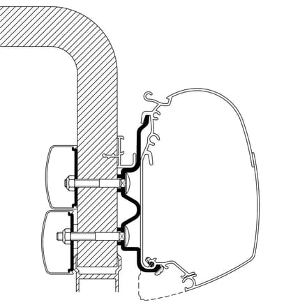 Thule Hymer C-Klasse adapter voor serie 5 (tot bouwjaar 2011) 4,5m