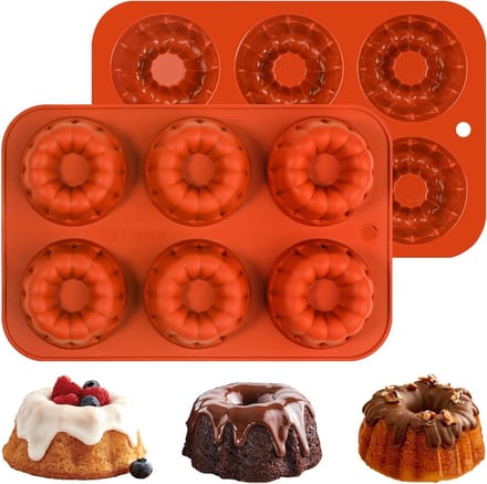 Siliconen Cakevormen Set van 2 - Mini Ring Cake Tin van 7 cm voor Muffins, Cupcakes en Pudding Bakken