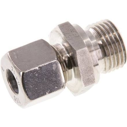 G 1/2'' Buitendraad x 10S RVS Rechte Snijring Koppeling 630 Bar DIN 2353 - FL2S-MC-ST-012G-10-S