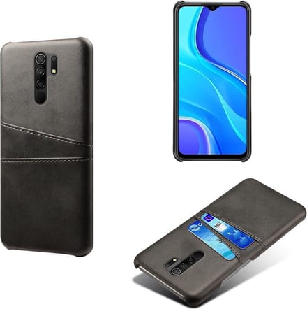 Backcover met Opbergvakjes + PMMA Screenprotector voor Xiaomi Redmi 9 _ Zwart