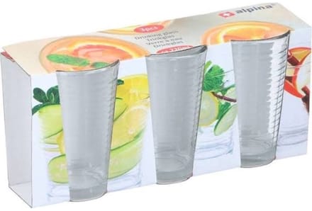 Alpina Waterglazen met Ribbel Stapelbaar 220 ml 3 Stuks