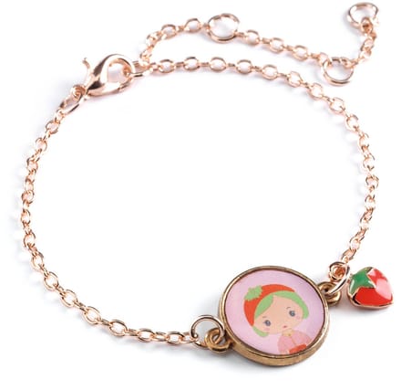Djeco armband tinyly Berry - goudkleurig kindersieraad met bedel.