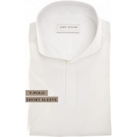 John Miller Polo Solid Color Short Sleeve Cutaway Stretch Antiekwit / male