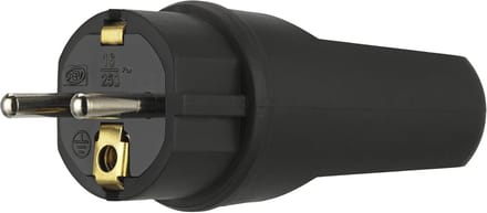 Geaarde stekker voor buiten, IP44, 230VAC, 16A, zwart