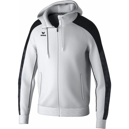 Erima Evo Star Trainingsjack Met Capuchon Kinderen - Wit / Zwart | Maat: 128