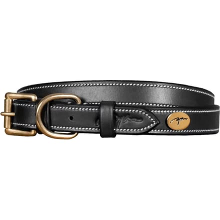 Hondenhalsband - L/XL - Leder - Zwart - Hondenriem